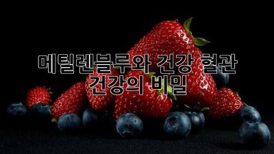 메틸렌블루와 건강: 혈관 건강의 비밀