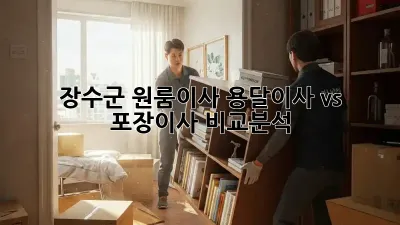장수군 원룸이사? 용달이사 vs 포장이사 비교분석!