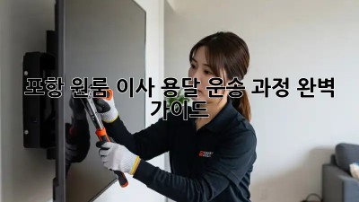 포항 원룸 이사, 용달 운송 과정 완벽 가이드!