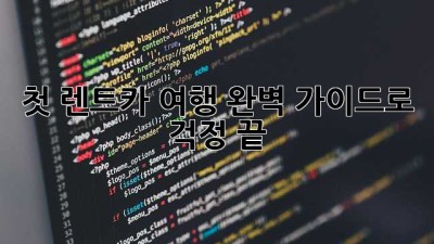 첫 렌트카 여행? 완벽 가이드로 걱정 끝! 🚗💨